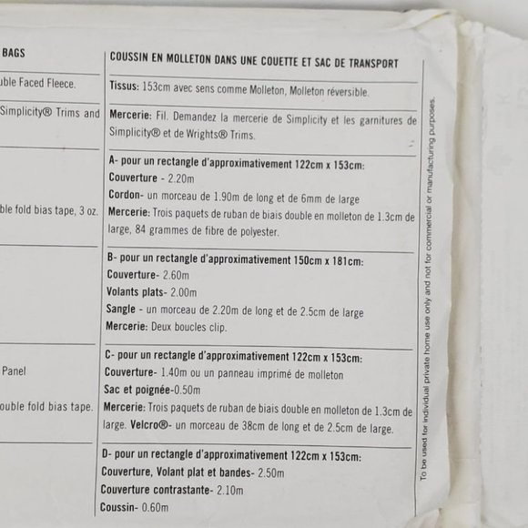 Simplicity Sewing Patterns for Dummies Fleece Blankets & More, One Size - Picture 4 of 9